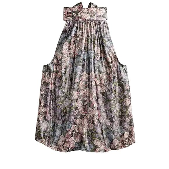 NWT J. Crew Collection Shimmering Floral Tie Neck Top Size XXS - Picture 4 of 7